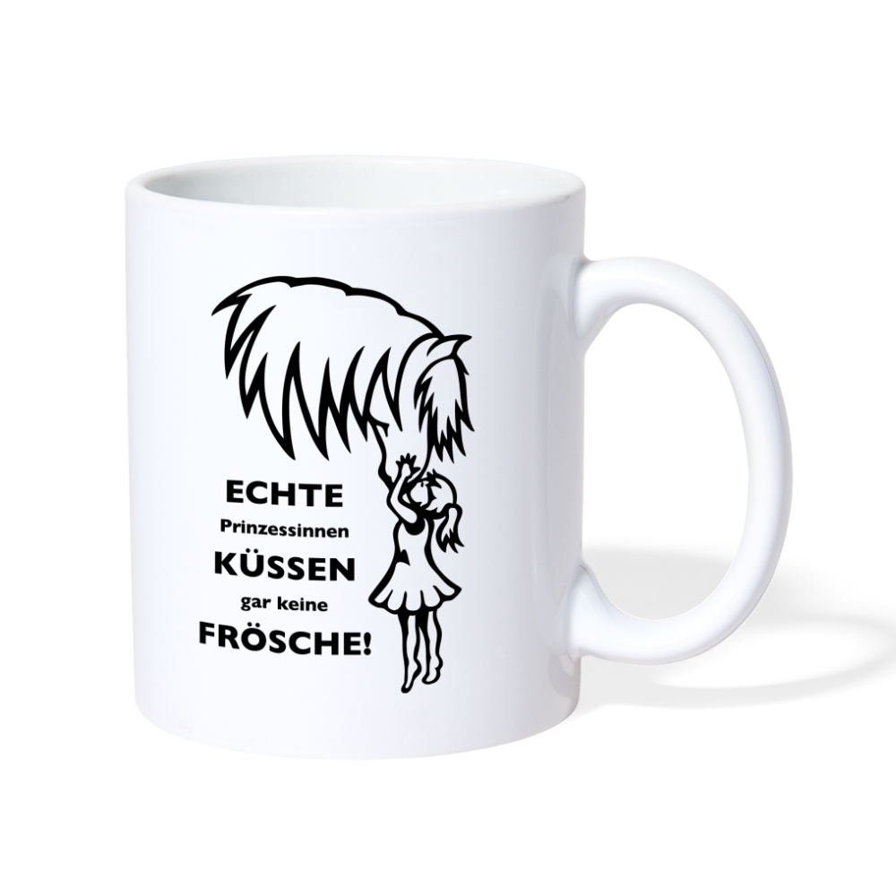 "Prinzessinnen-Kuss" Grafik-Stil - Tasse weiß - weiß