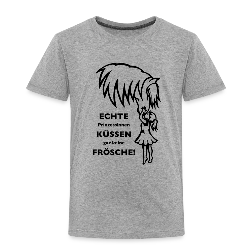 "Prinzessinnen-Kuss" Grafik-Stil - Kinder T-Shirt - Grau meliert