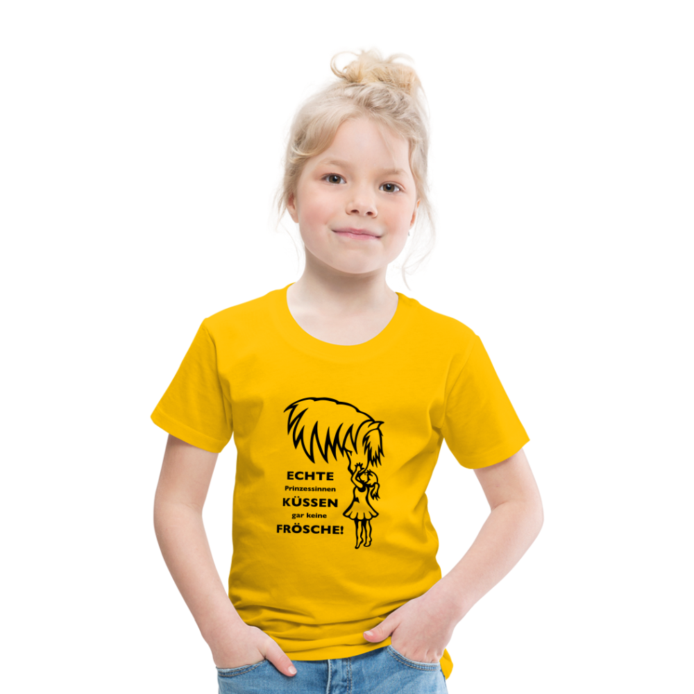 "Prinzessinnen-Kuss" Grafik-Stil - Kinder T-Shirt - Sonnengelb