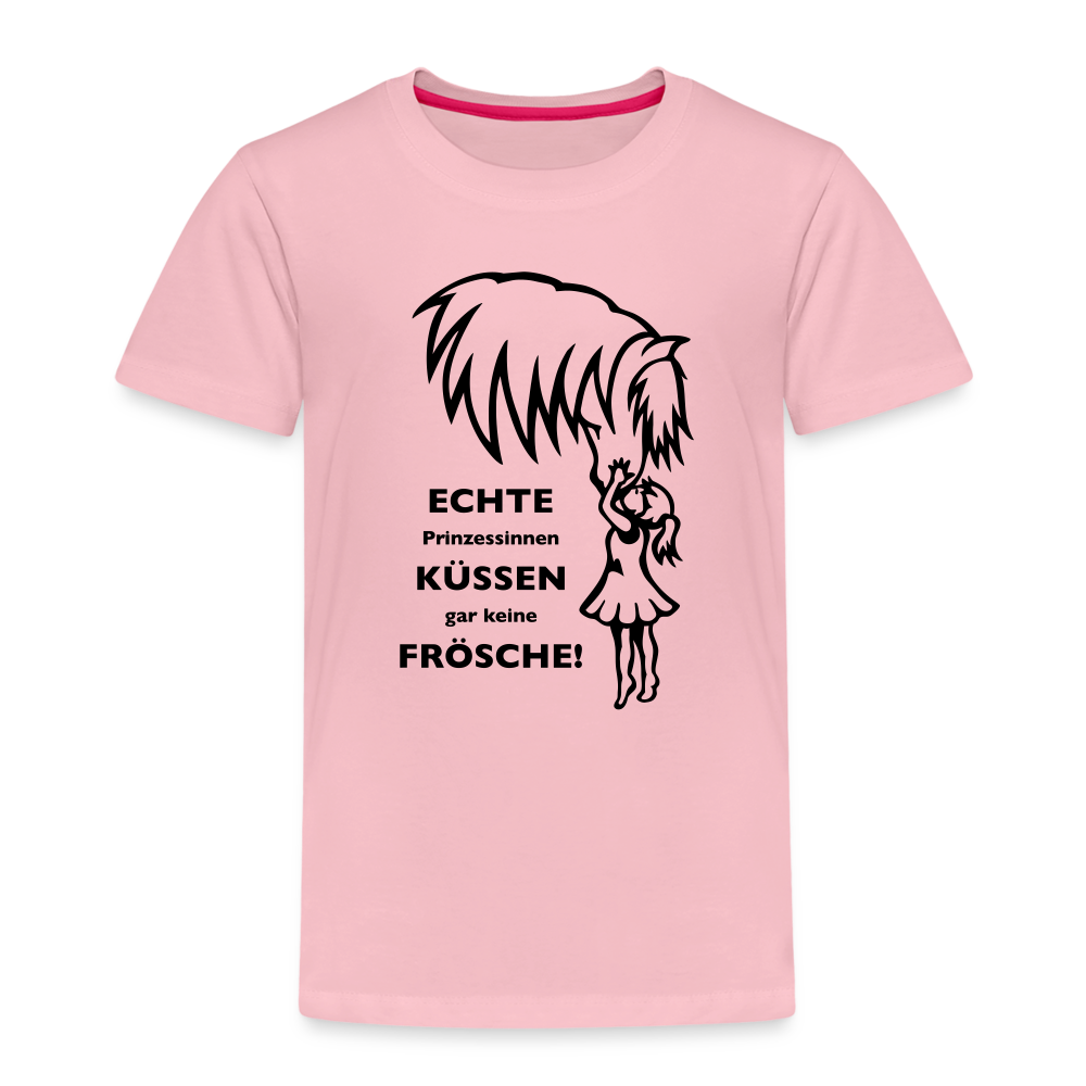 "Prinzessinnen-Kuss" Grafik-Stil - Kinder T-Shirt - Hellrosa