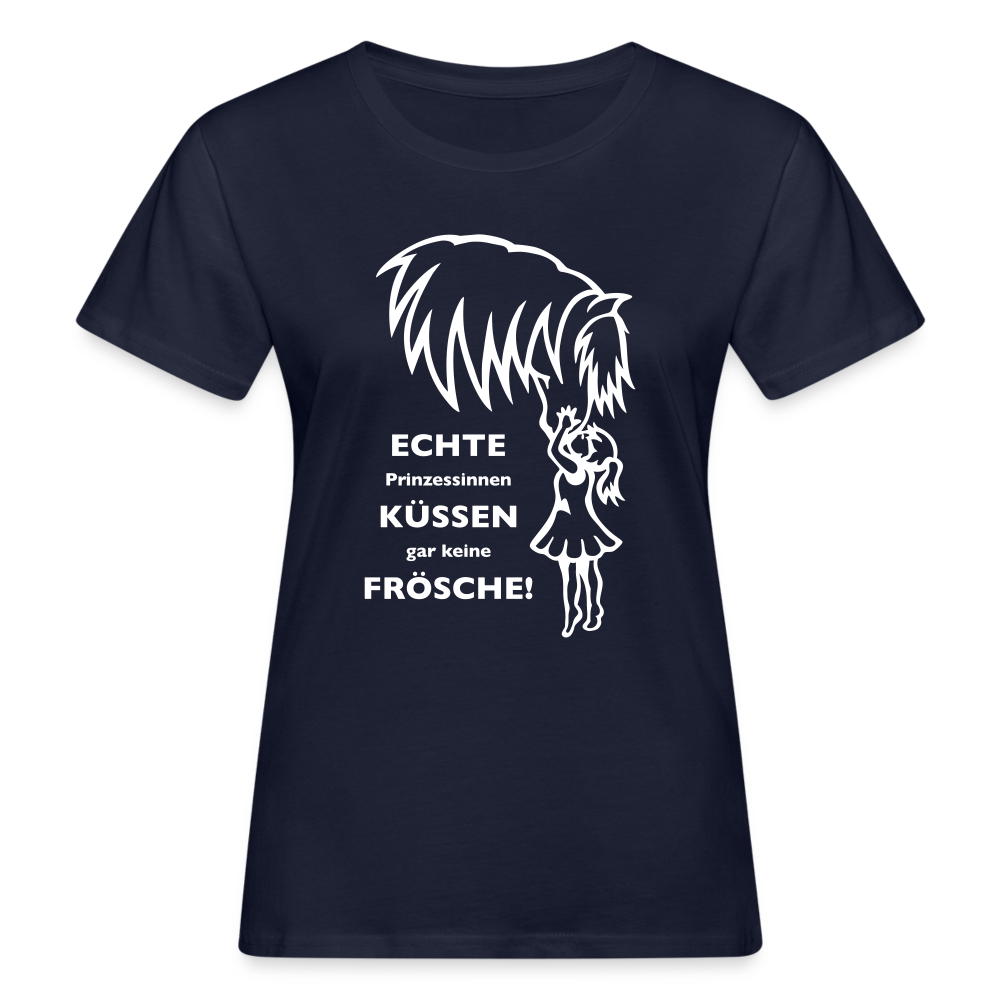 "Prinzessinnen-Kuss" Grafik-Stil - Frauen Bio-T-Shirt - Navy