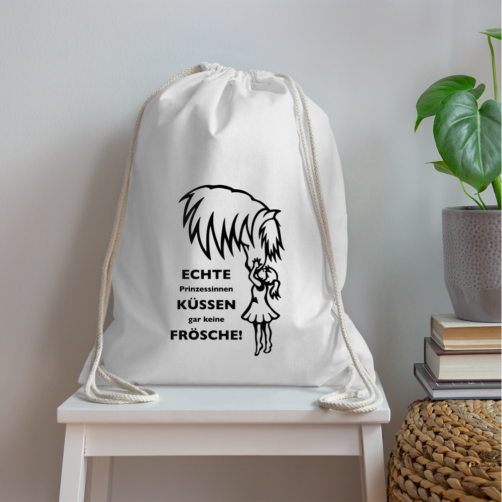 "Prinzessinnen-Kuss" Grafik-Stil - Stallbeutel - weiß