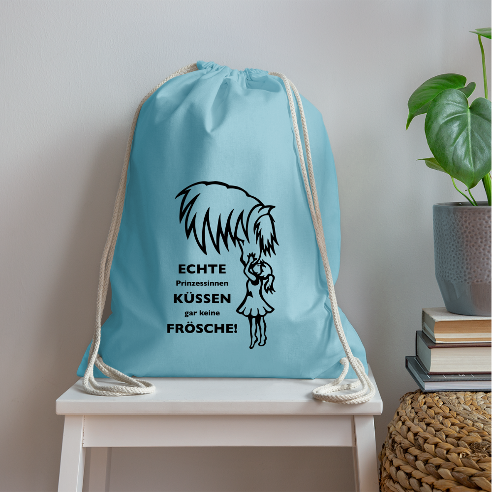 "Prinzessinnen-Kuss" Grafik-Stil - Stallbeutel - Aqua