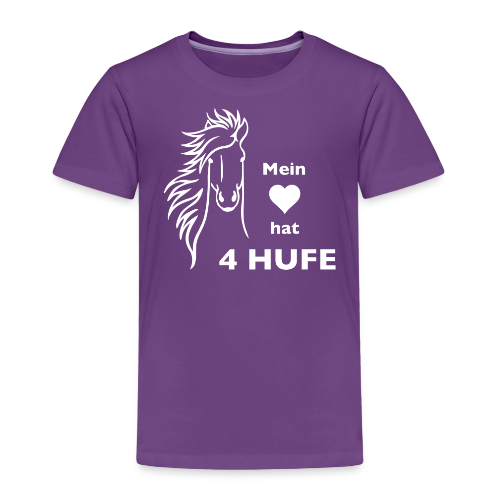 "Mein Herz hat 4 Hufe" Grafik-Stil - Kinder T-Shirt - Lila