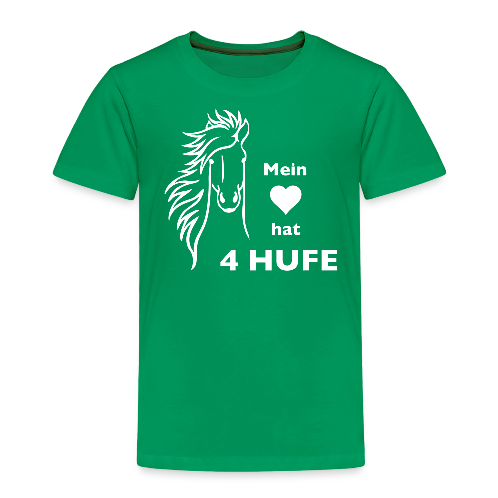 "Mein Herz hat 4 Hufe" Grafik-Stil - Kinder T-Shirt - Kelly Green