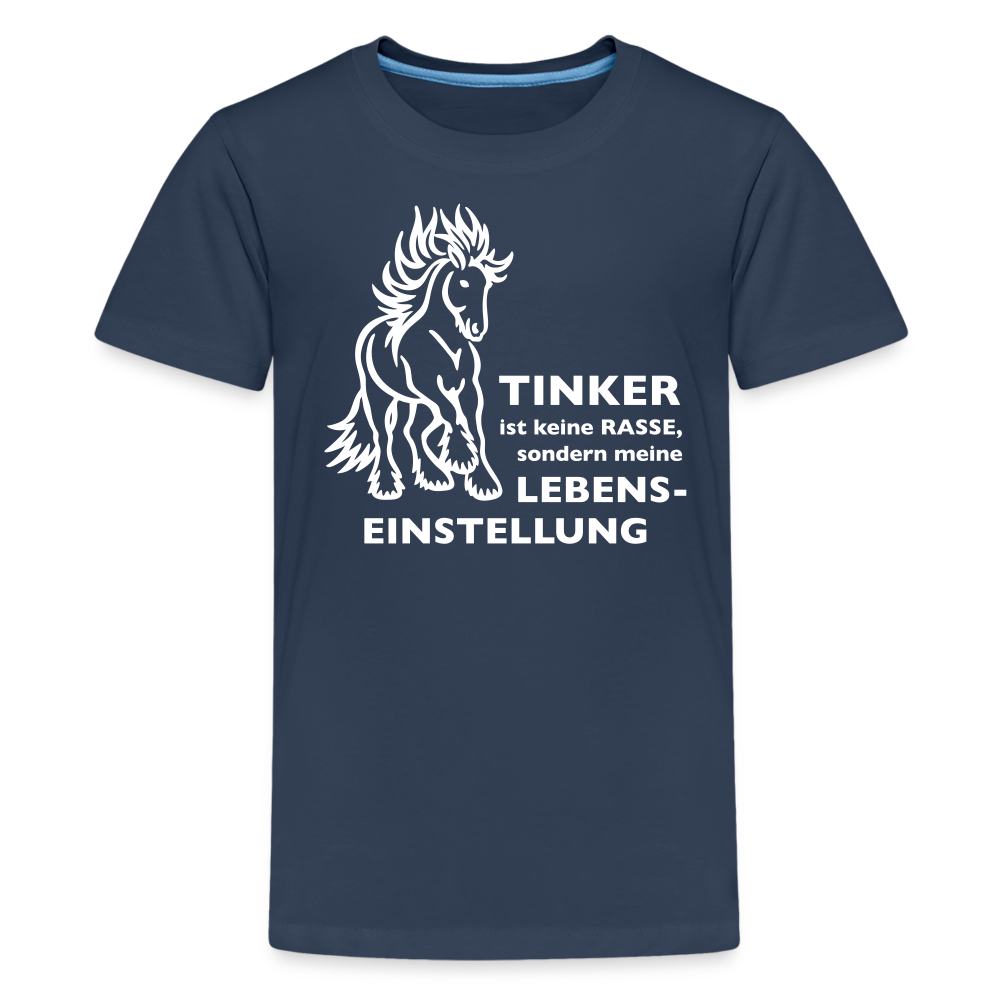"Lebenseinstellung Tinker" Grafik-Stil - Teenager T-Shirt - Navy