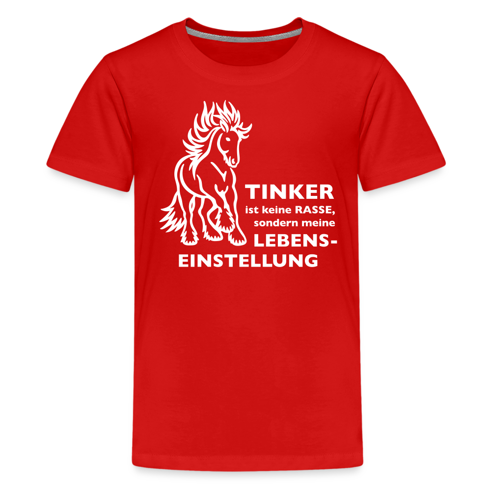 "Lebenseinstellung Tinker" Grafik-Stil - Teenager T-Shirt - Rot