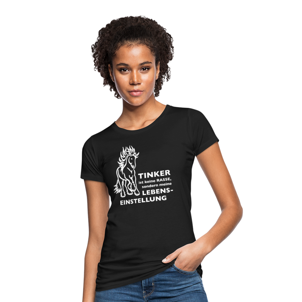 "Lebenseinstellung Tinker" Grafik-Stil - Frauen Bio-T-Shirt - Schwarz