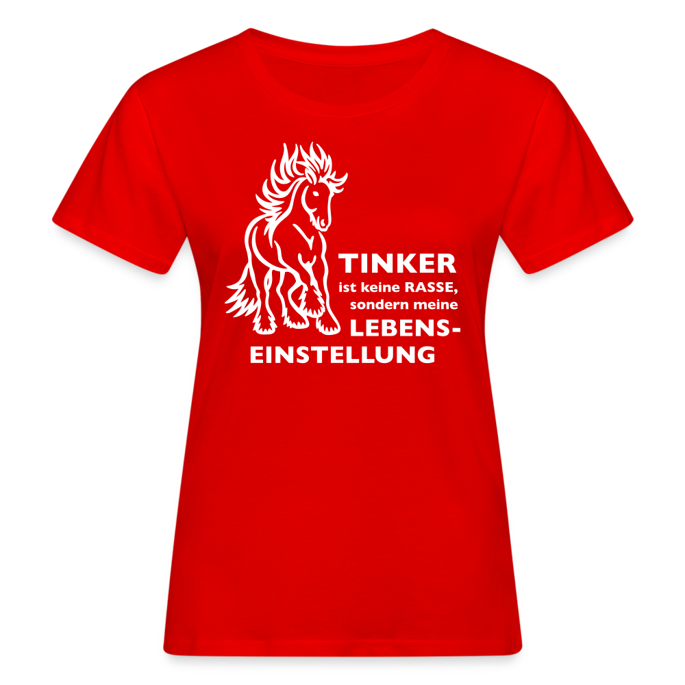 "Lebenseinstellung Tinker" Grafik-Stil - Frauen Bio-T-Shirt - Rot