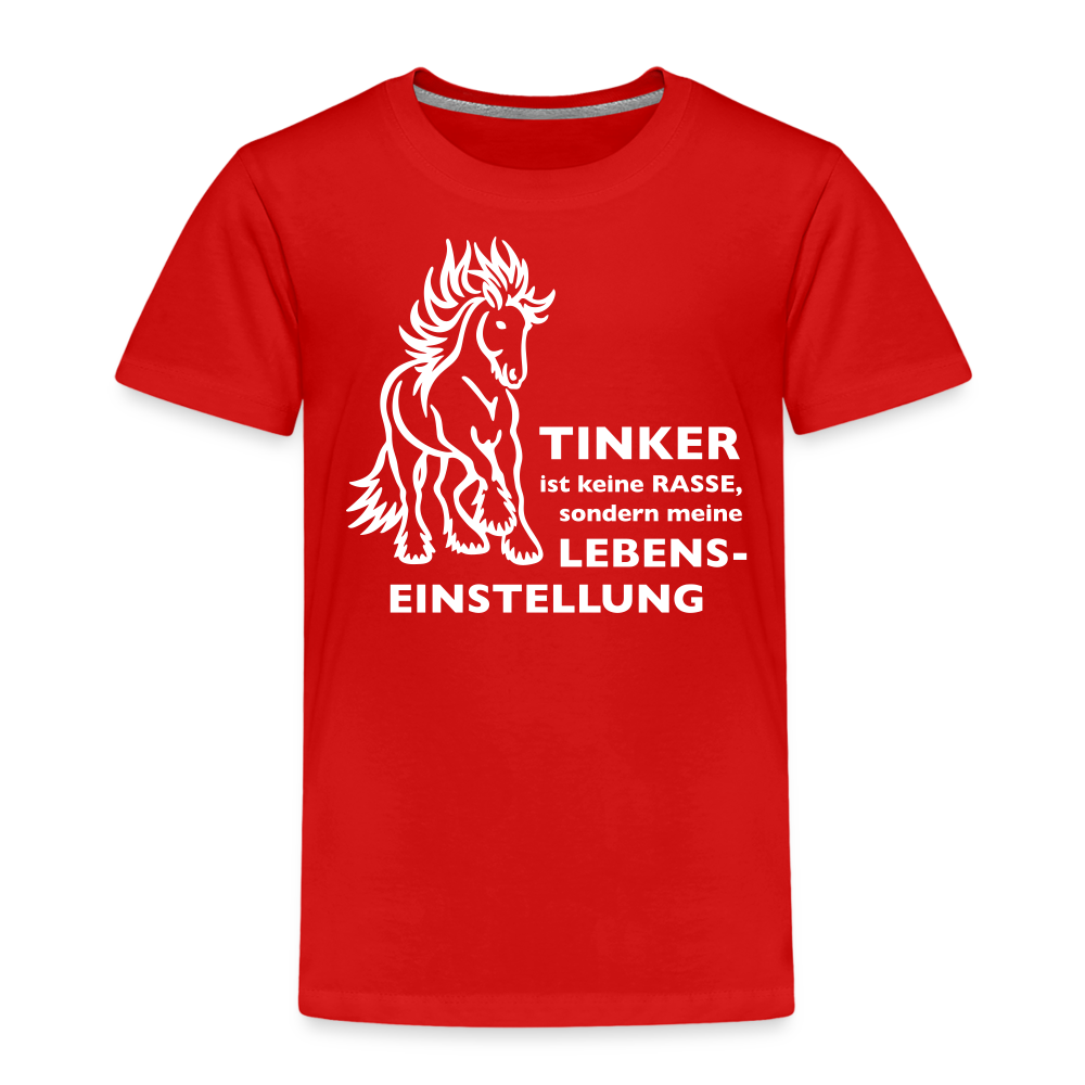 "Lebenseinstellung Tinker" Grafik-Stil - Kinder T-Shirt - Rot