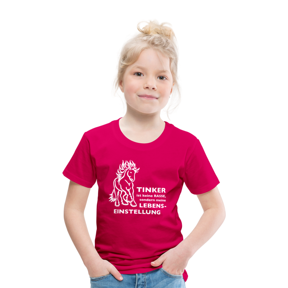"Lebenseinstellung Tinker" Grafik-Stil - Kinder T-Shirt - dunkles Pink