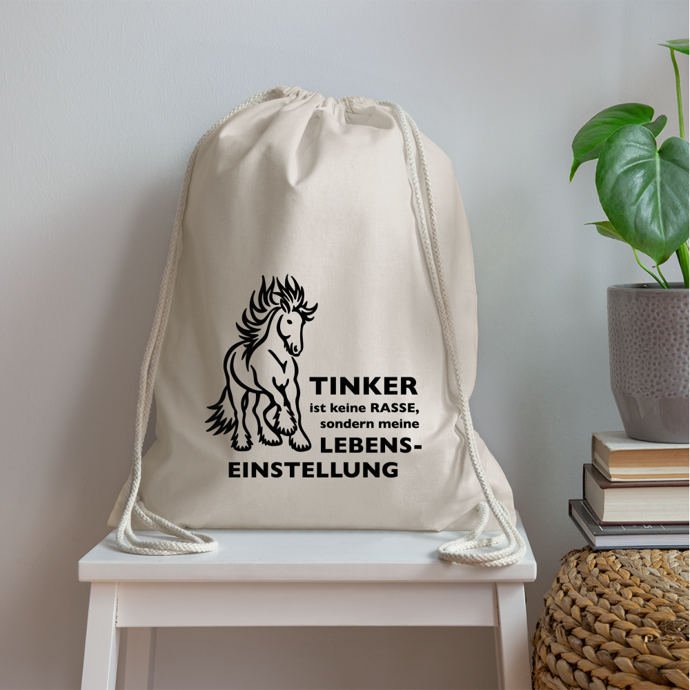 "Lebenseinstellung Tinker" Grafik-Stil - Stallbeutel - Natur