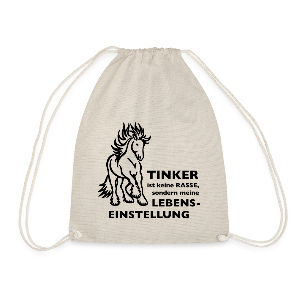 "Lebenseinstellung Tinker" Grafik-Stil - Stallbeutel - Natur
