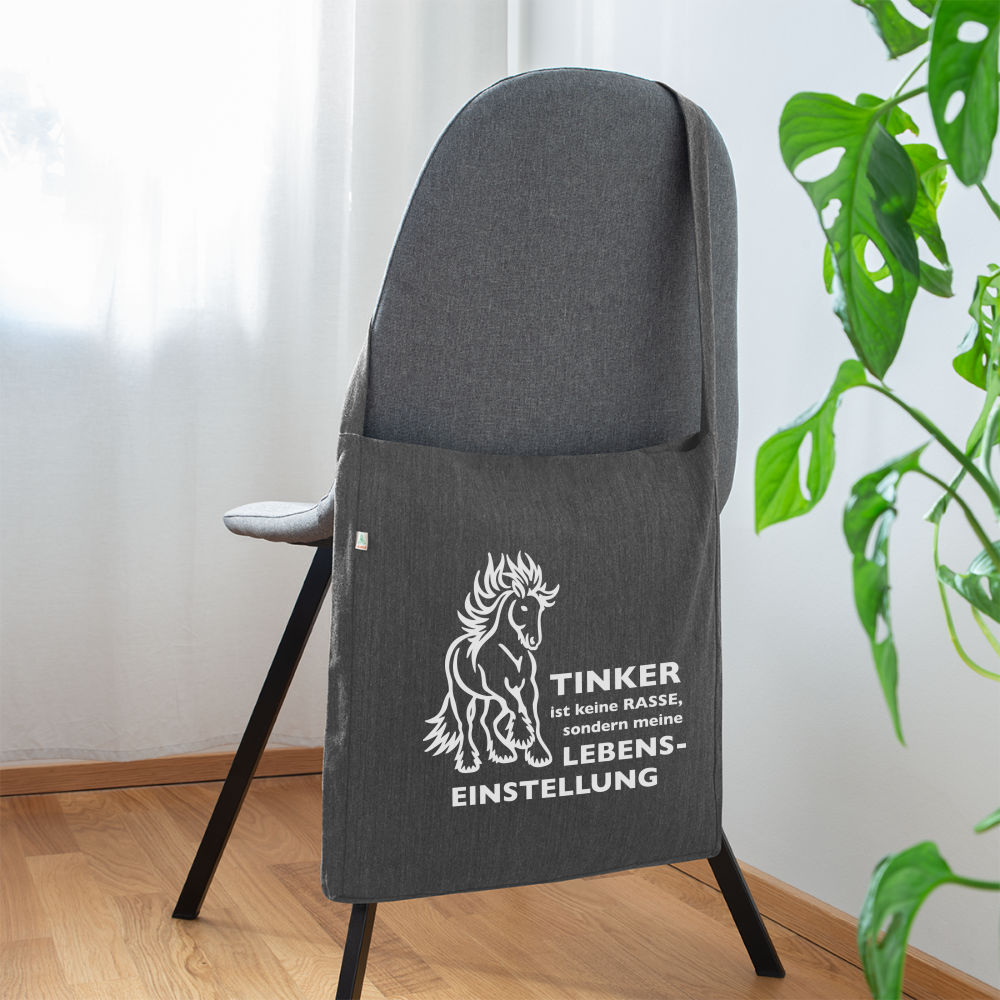 "Lebenseinstellung Tinker" Grafik-Stil - Schultertasche - Dunkelgrau meliert