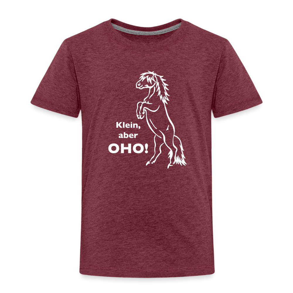 "Oho!" Grafik-Stil - Kinder T-Shirt - Bordeauxrot meliert