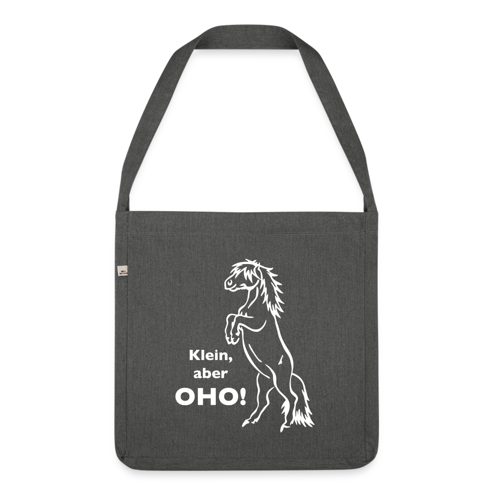 "Oho!" Grafik-Stil - Schultertasche - Dunkelgrau meliert