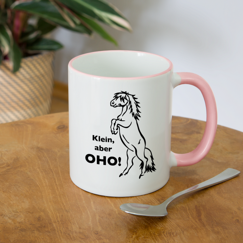 "Oho!" Grafik-Stil - Tasse zweifarbig - Weiß/Pink