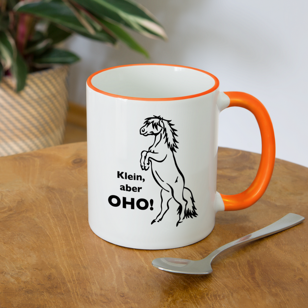 "Oho!" Grafik-Stil - Tasse zweifarbig - Weiß/Orange