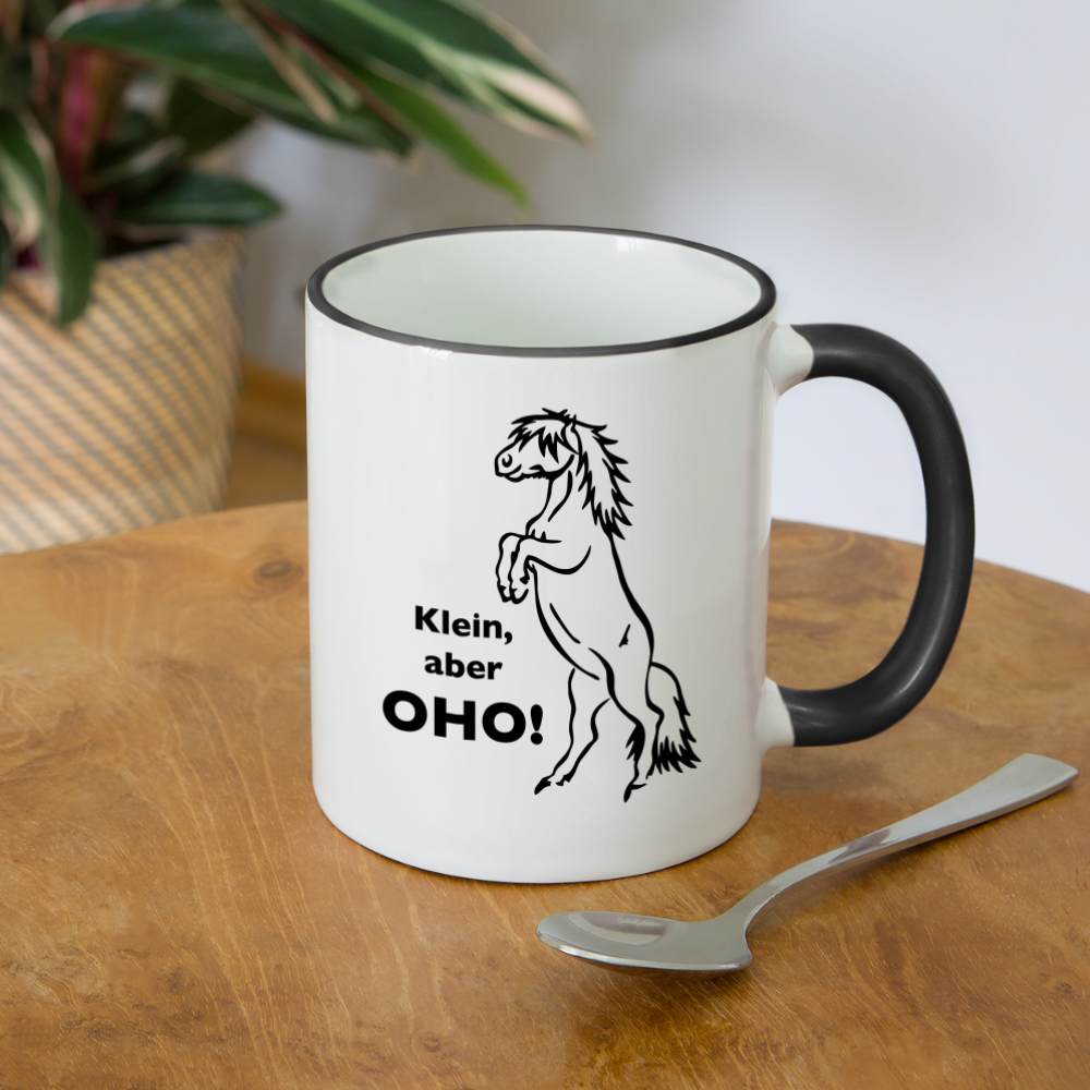 "Oho!" Grafik-Stil - Tasse zweifarbig - Weiß/Schwarz