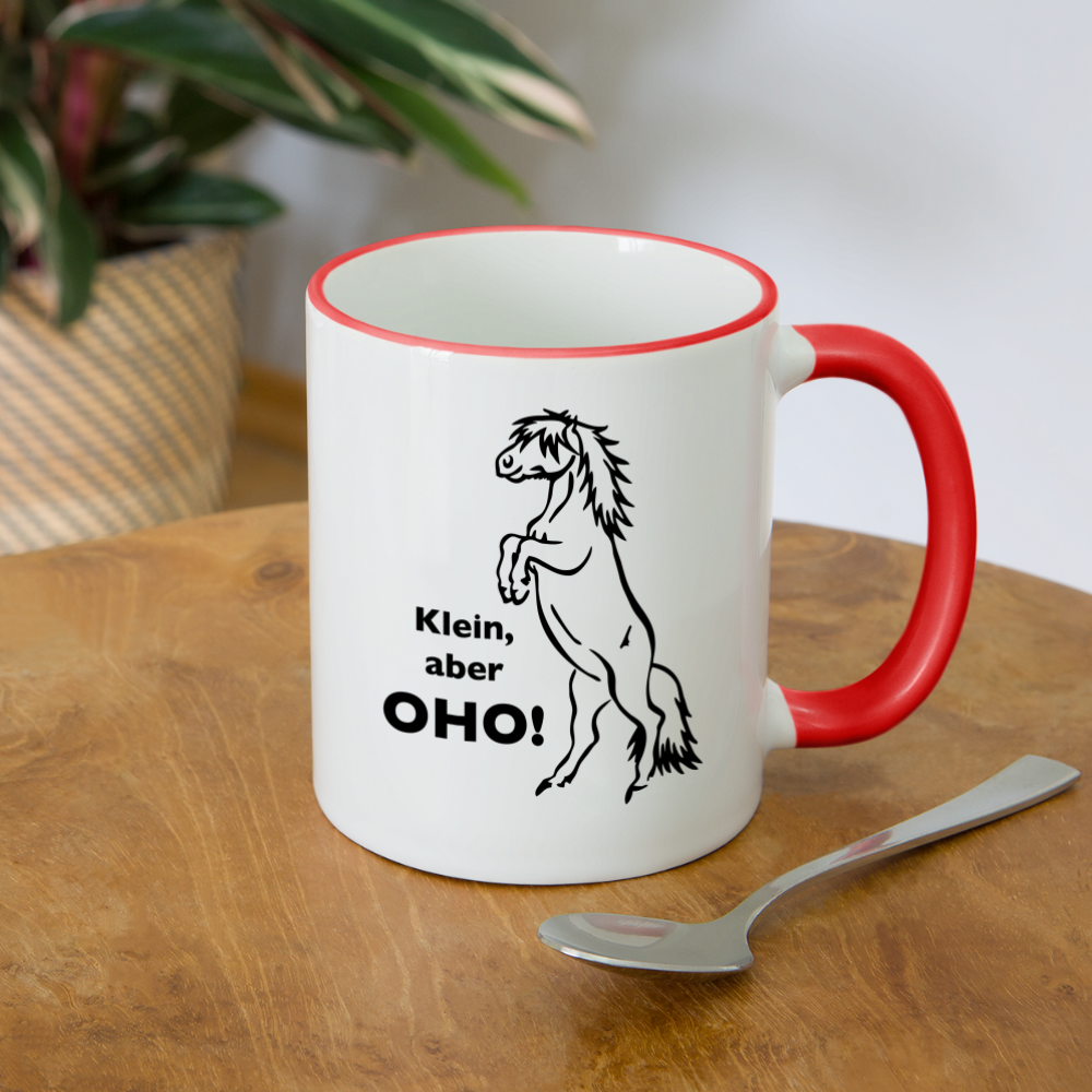 "Oho!" Grafik-Stil - Tasse zweifarbig - Weiß/Rot