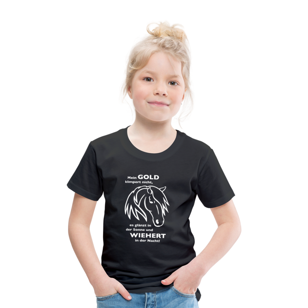"Mein Gold wiehert" Grafik-Stil - Kinder T-Shirt - Schwarz