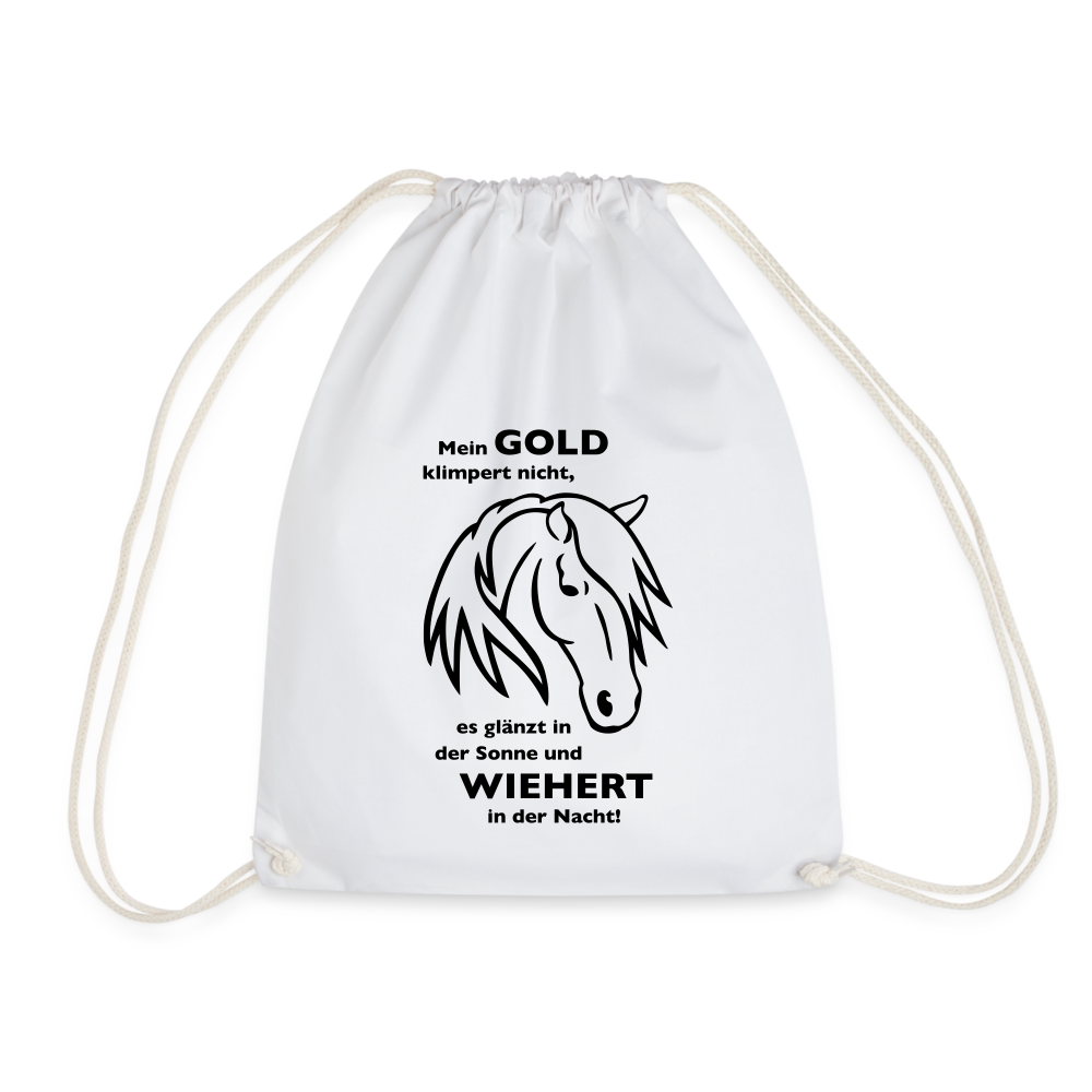 "Mein Gold wiehert" Grafik-Stil - Stallbeutel - weiß