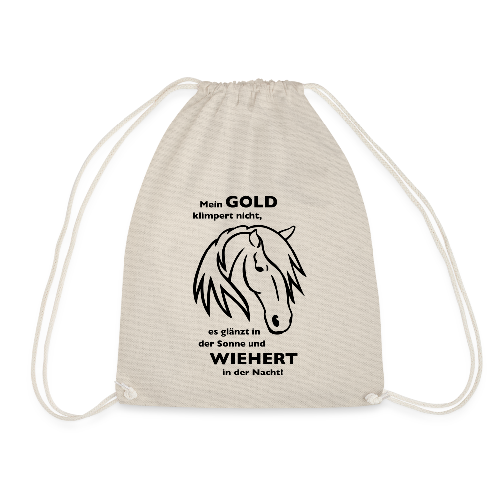 "Mein Gold wiehert" Grafik-Stil - Stallbeutel - Natur