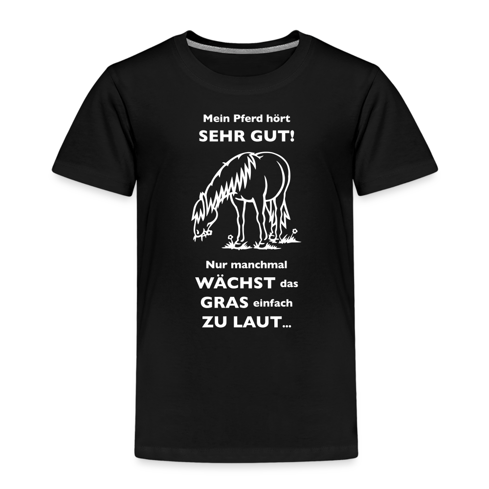 "Lautes Gras" Grafik-Stil - Kinder T-Shirt - Schwarz