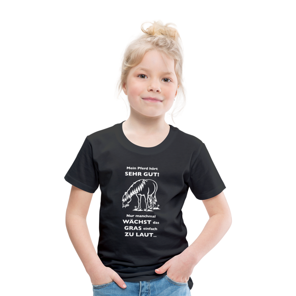 "Lautes Gras" Grafik-Stil - Kinder T-Shirt - Schwarz