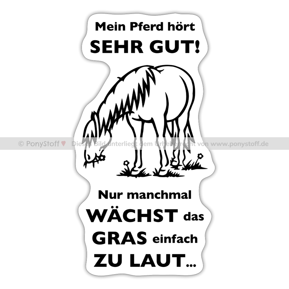 "Lautes Gras" Grafik-Stil - Sticker - Mattweiß