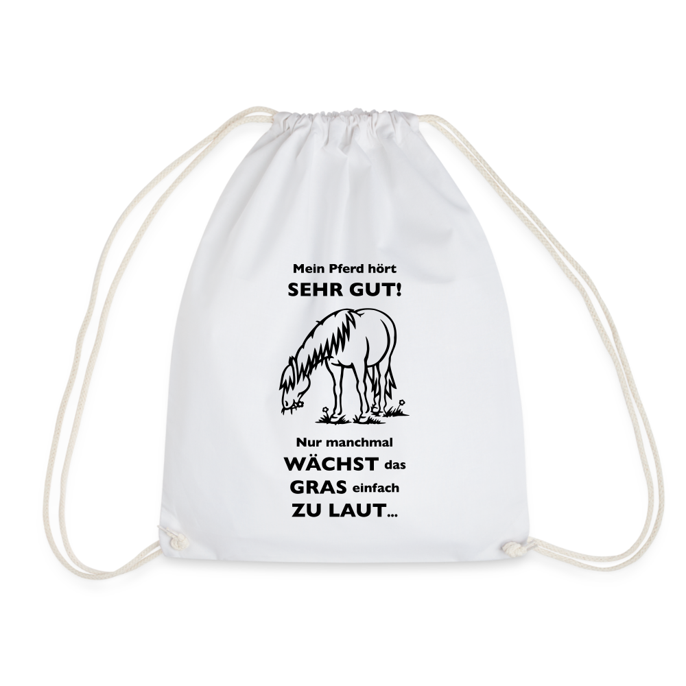 "Lautes Gras" Grafik-Stil - Stallbeutel - weiß