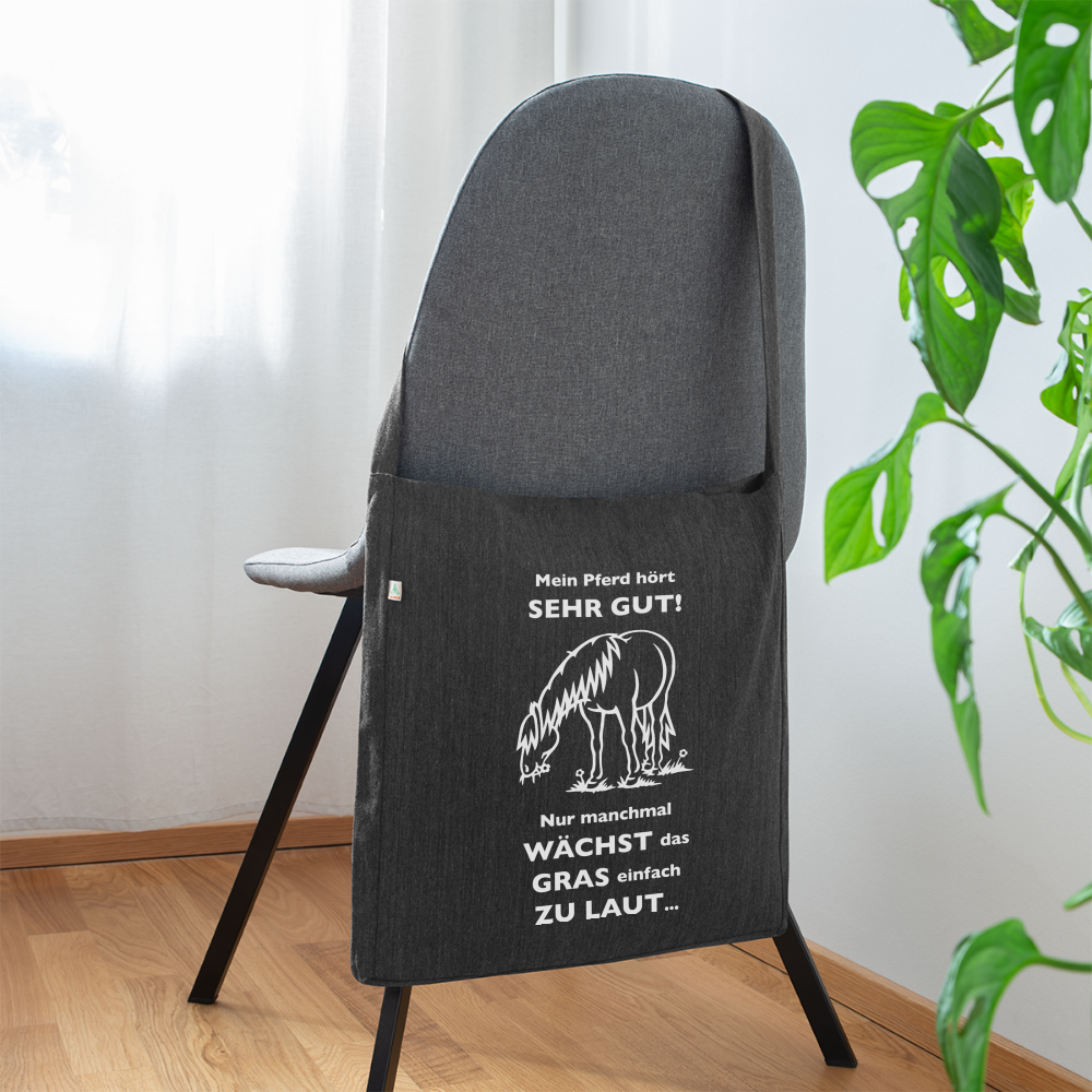"Lautes Gras" Grafik-Stil - Schultertasche - Schwarz meliert