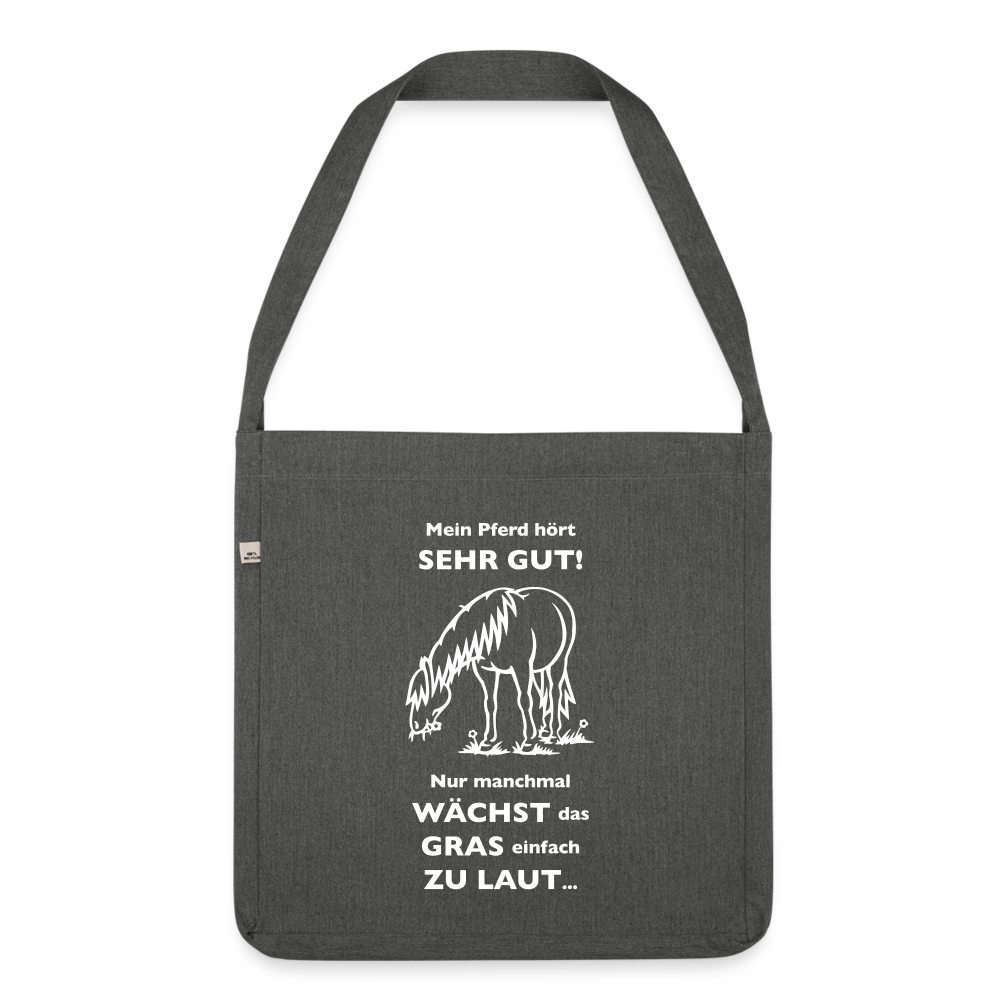 "Lautes Gras" Grafik-Stil - Schultertasche - Dunkelgrau meliert