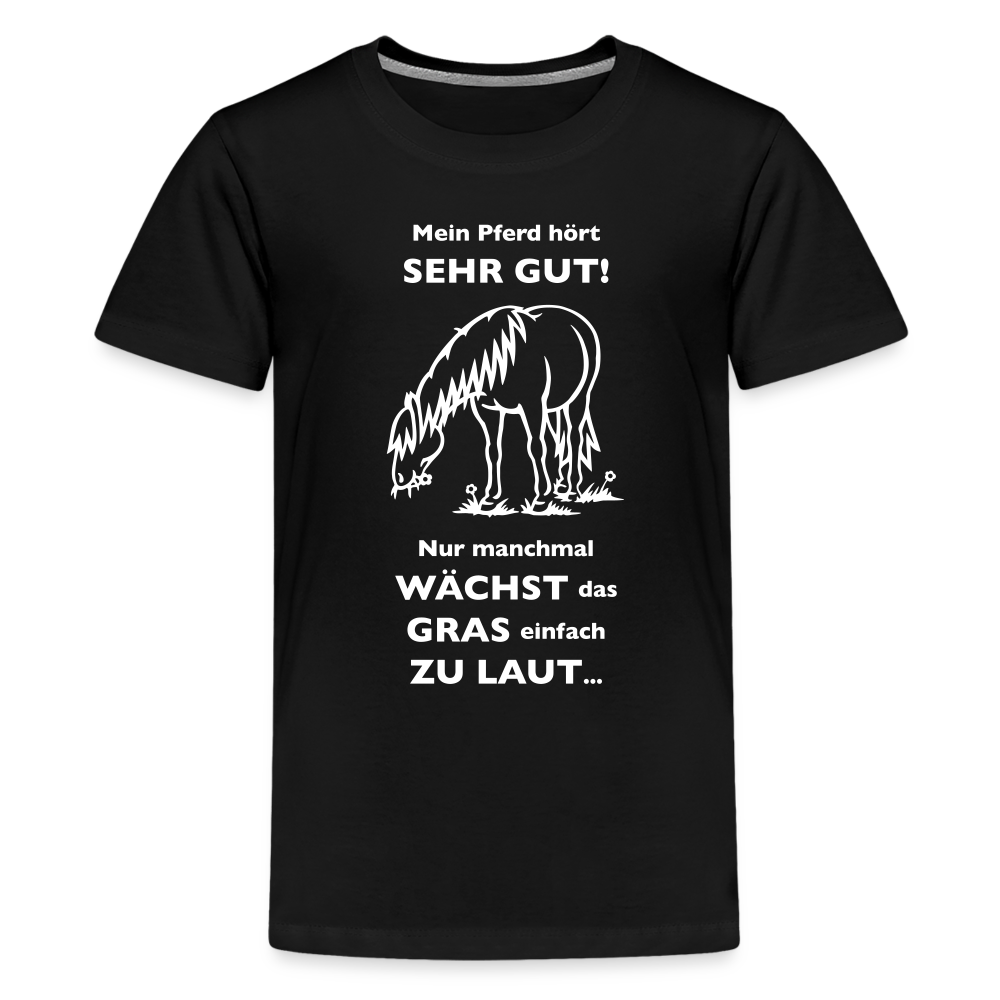 "Lautes Gras" Grafik-Stil - Teenager T-Shirt - Schwarz