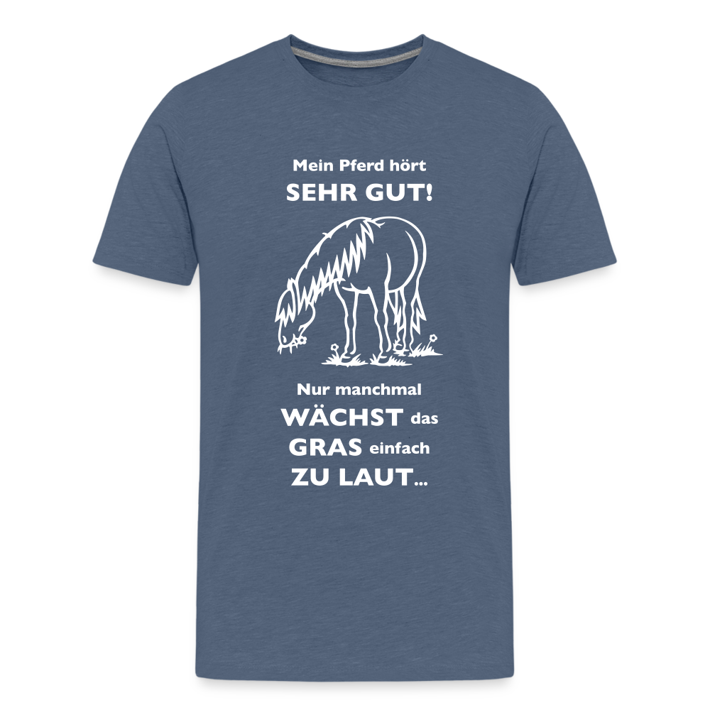 "Lautes Gras" Grafik-Stil - Teenager T-Shirt - Blau meliert