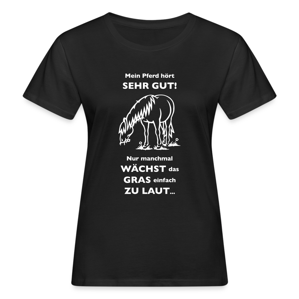 "Lautes Gras" Grafik-Stil - Frauen Bio-T-Shirt - Schwarz