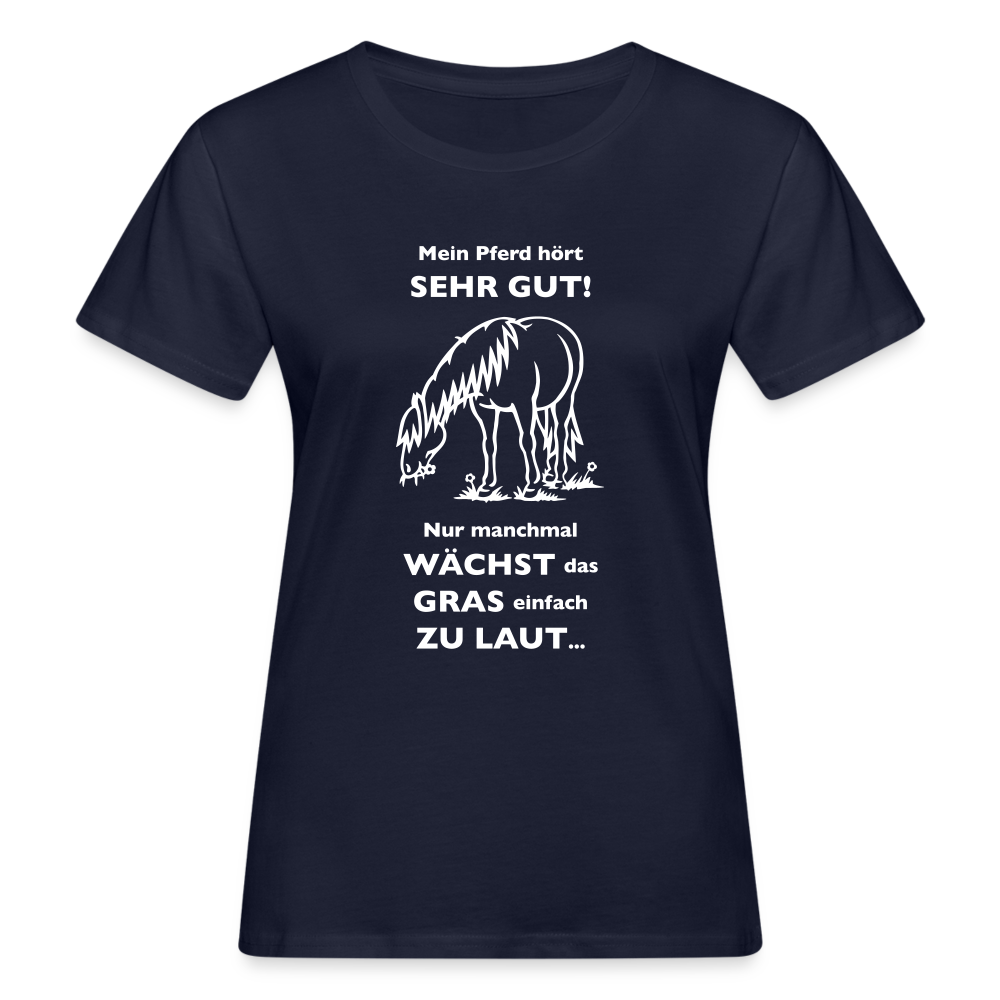 "Lautes Gras" Grafik-Stil - Frauen Bio-T-Shirt - Navy