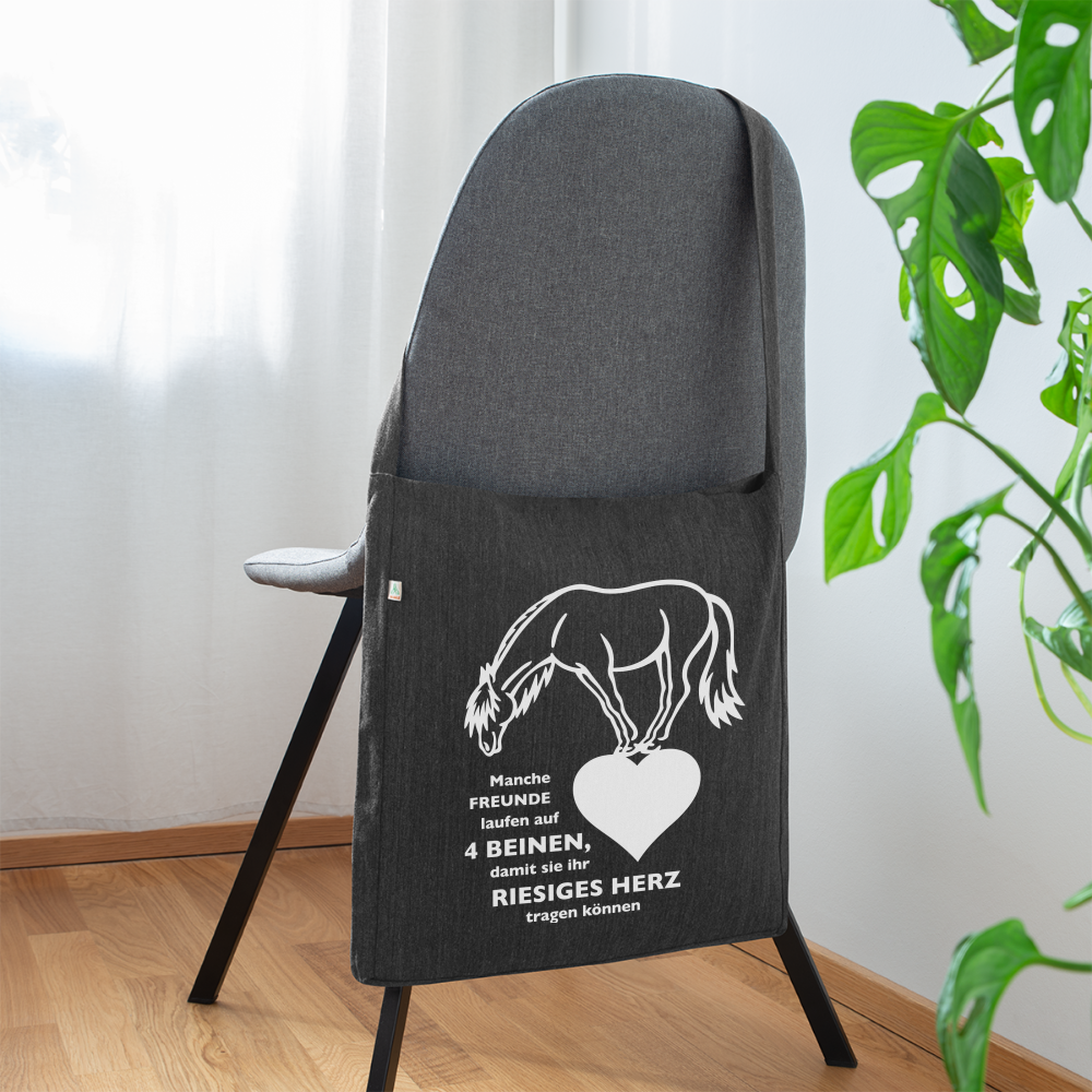 "Freund mit riesigem Herz" Grafik-Stil - Schultertasche - Schwarz meliert