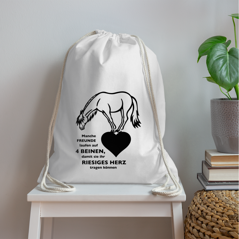 "Freund mit riesigem Herz" Grafik-Stil - Stallbeutel - weiß