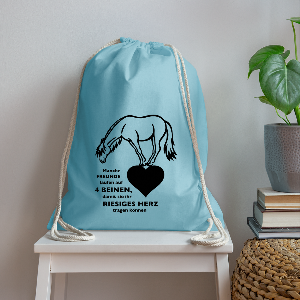 "Freund mit riesigem Herz" Grafik-Stil - Stallbeutel - Aqua
