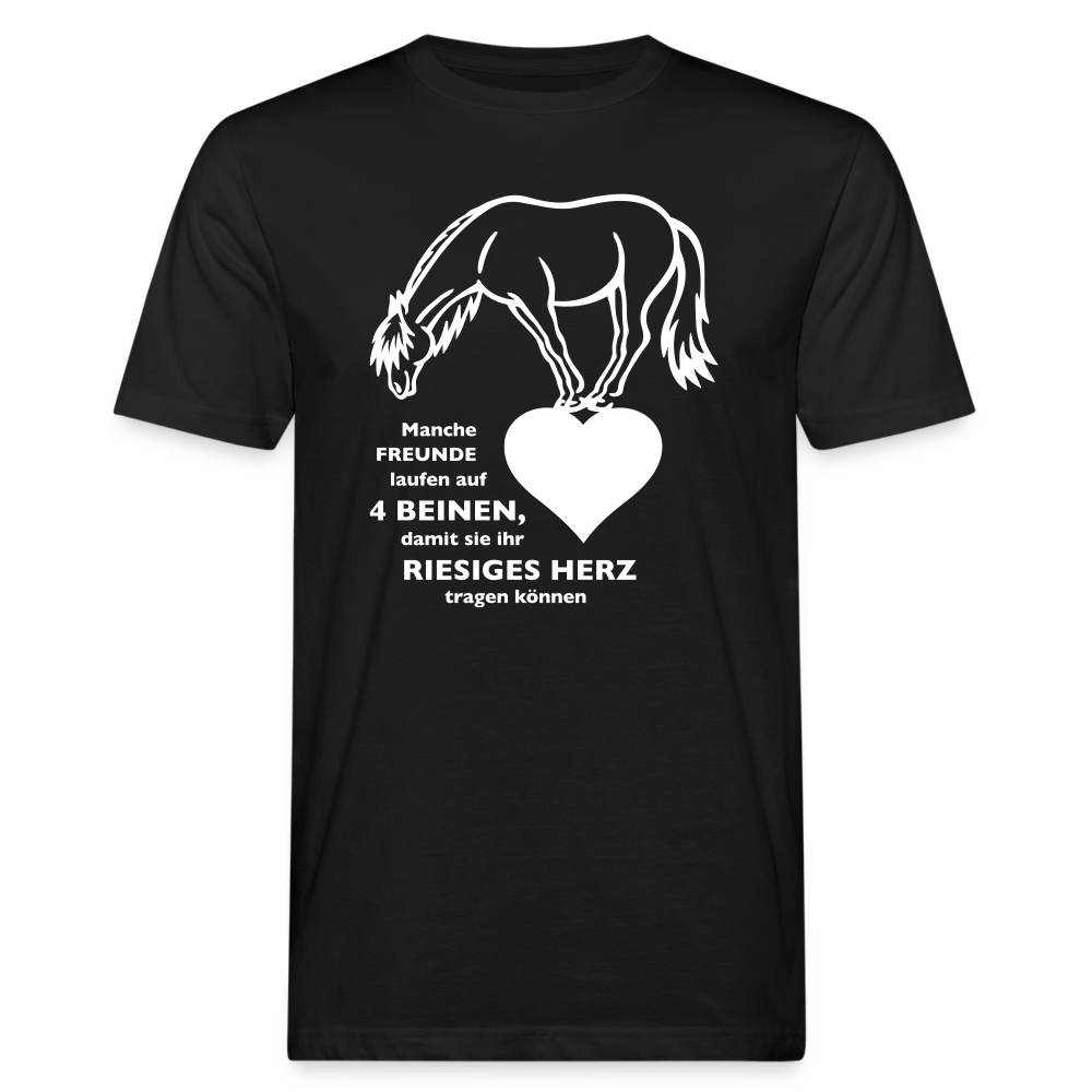 "Freund mit riesigem Herz" Grafik-Stil - Männer Bio-T-Shirt - Schwarz