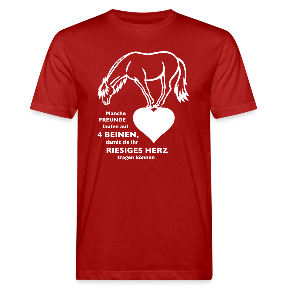 "Freund mit riesigem Herz" Grafik-Stil - Männer Bio-T-Shirt - Dunkelrot