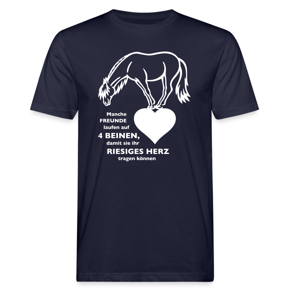 "Freund mit riesigem Herz" Grafik-Stil - Männer Bio-T-Shirt - Navy
