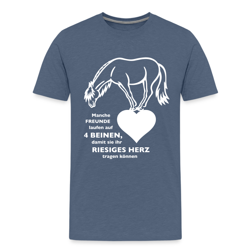 "Freund mit riesigem Herz" Grafik-Stil - Teenager T-Shirt - Blau meliert