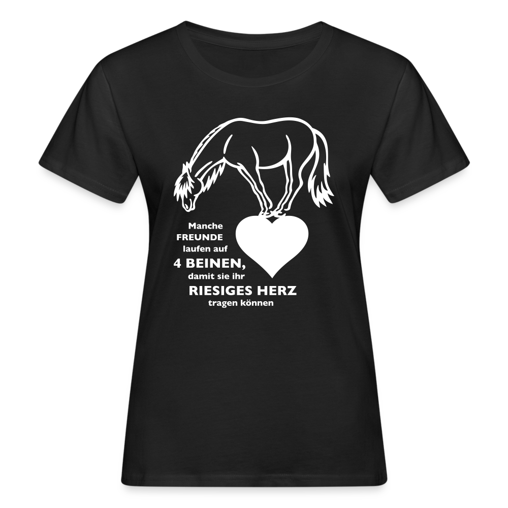 "Freund mit riesigem Herz" Grafik-Stil - Frauen Bio-T-Shirt - Schwarz