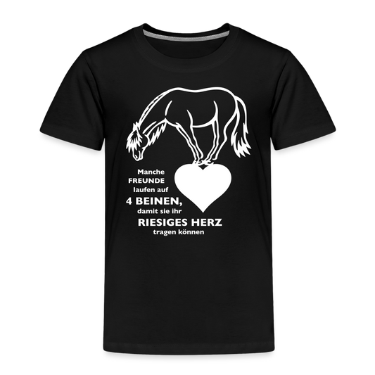"Freund mit riesigem Herz" Grafik-Stil - Kinder T-Shirt - Schwarz