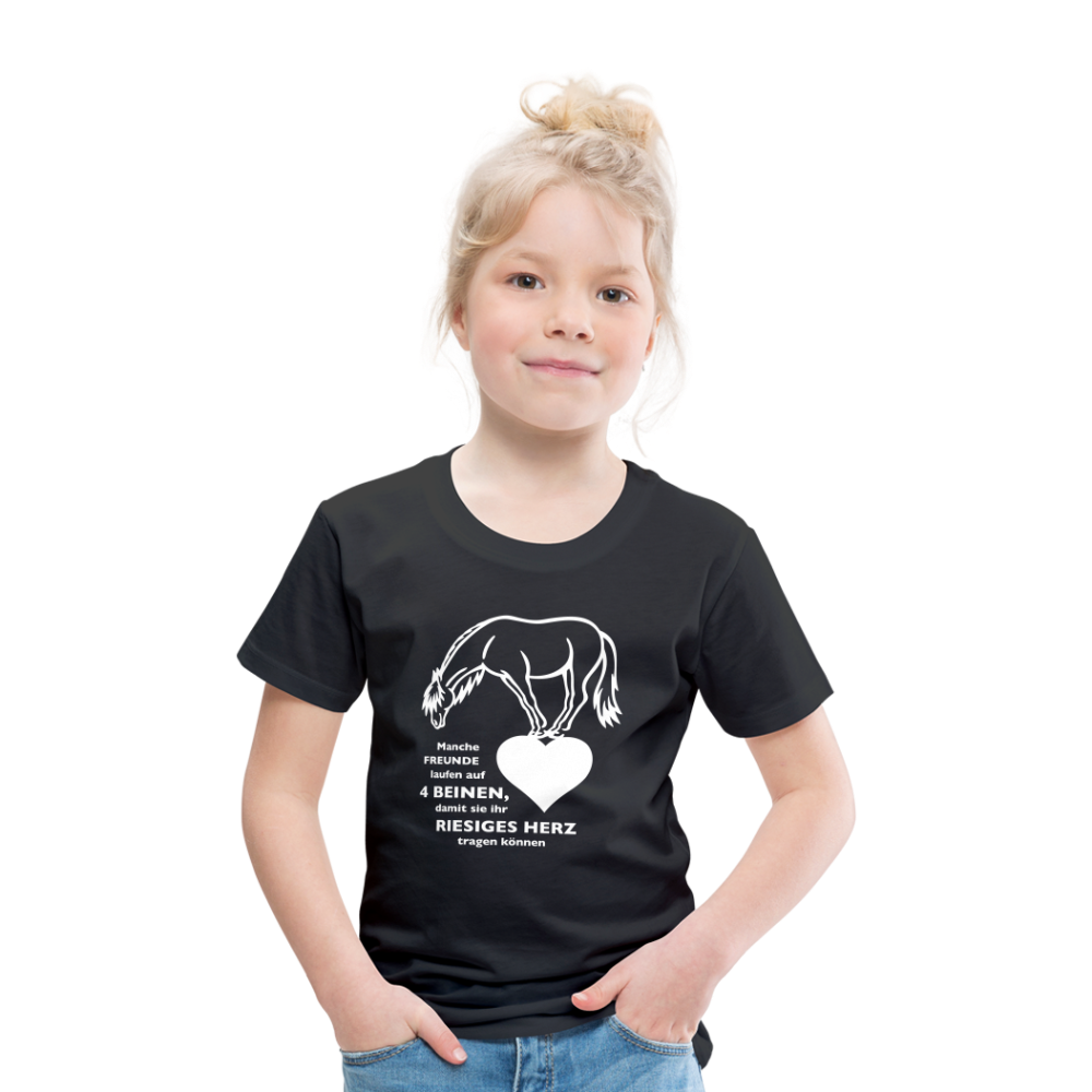 "Freund mit riesigem Herz" Grafik-Stil - Kinder T-Shirt - Schwarz