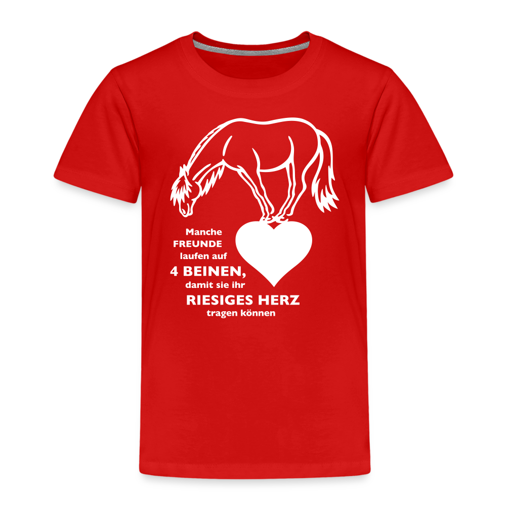 "Freund mit riesigem Herz" Grafik-Stil - Kinder T-Shirt - Rot