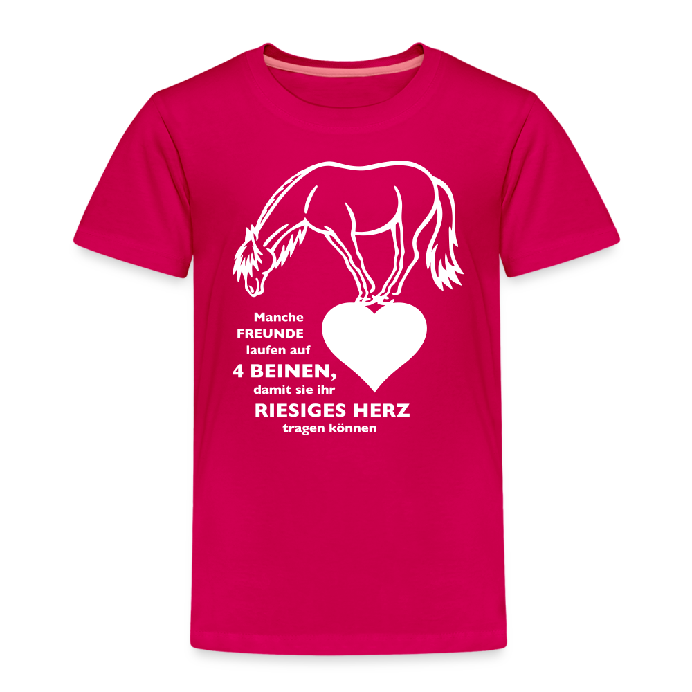 "Freund mit riesigem Herz" Grafik-Stil - Kinder T-Shirt - dunkles Pink