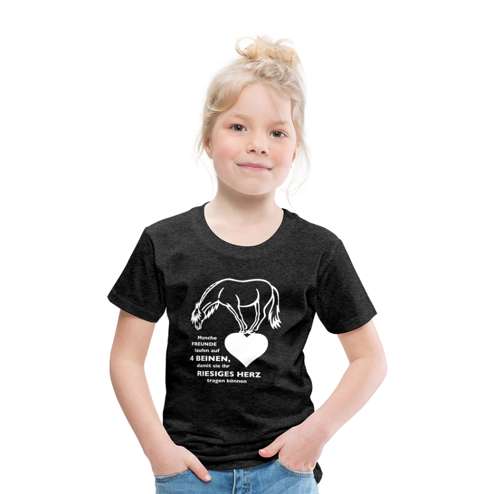 "Freund mit riesigem Herz" Grafik-Stil - Kinder T-Shirt - Anthrazit